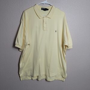 POLO Ralph Lauren Mens Sz XL Tall Yellow Cotton Pique Short Sleeve Golf Shirt